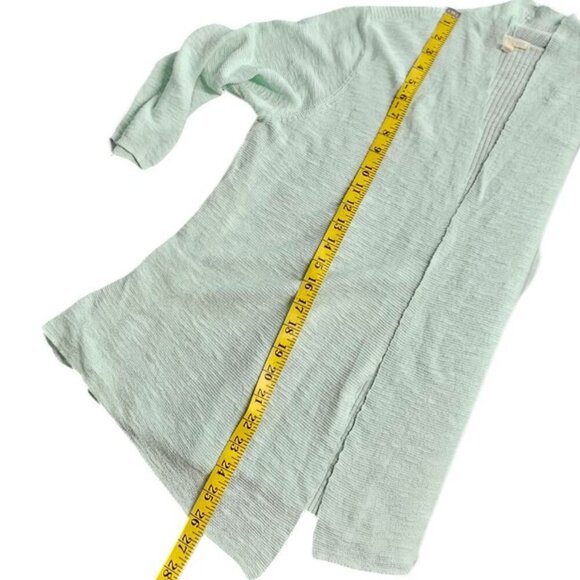 Eileen Fisher Womens Linen Cotton Open Front 3/4 Sleeve Cardigan, Green, Size L - Picture 4 of 7